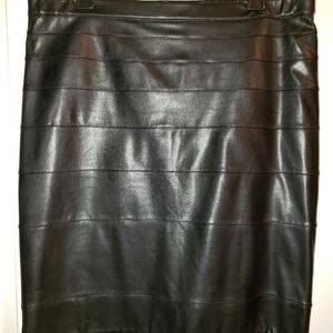 Faux Leather Pencil Skirt, Size 14